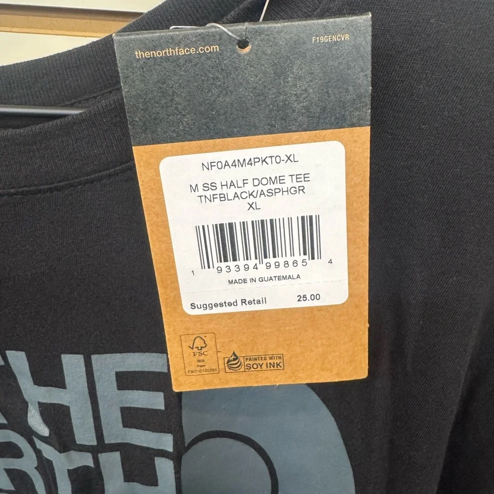 The North Face Black and Gray Men's Short Sleeve Tee - Picture 2 of 3